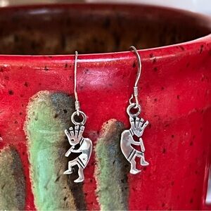 Sterling Silver Kokopelli Dangle Earrings